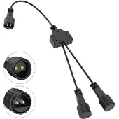 Dripio Lichtschnur-Verteiler, 2-Pin, IP65, 1-zu-2 Y-Splitter, 20 cm