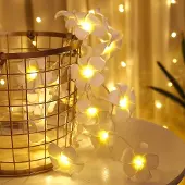 Dripio Plumeria-Lichterkette, 1,5 m, 10 LEDs, Frangipani, batteriebetrieben