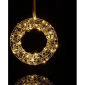 Dripio LED-Lichtkrans, Ø 25 cm, silber, mit warmweißen LEDs, batteriebetrieben