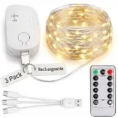 Dripio Lichterkette 5 m 50 LED dimmbar warmweiß USB-C