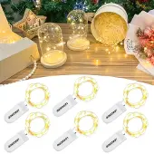 Dripio 6er Set 2 m LED Lichterkette mit Batterie, Warmweiß