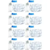 Dripio 8er-Set LED-Lichtschnur Kaltweiß 1m Koperdraad mit Timer
