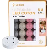 Dripio LED-Lichterkette 24 Kugeln 2,4 m Baumwolle USB Fernbedienung