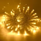 Dripio LED-Lichtsnoer 5 m, 50 LEDs, Timer, batteriebetrieben, warmweiß