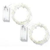 Dripio LED-Perlenschnüre 2er-Set, warmweiß, 217 cm, Kunststoff, batteriebetrieben