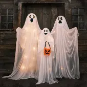 Dripio LED-Spukfamilie 160 cm, 42 warmweiße LEDs, Halloween-Deko