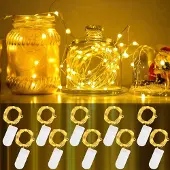 Dripio 10er-Set LED-Lichterkette 2m rot batteriebetrieben