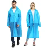 Merkloos Regenjacke, wiederverwendbar – wasserdicht – transparente Regenponchos – atmungsaktiv – leicht – aus EVA-Material