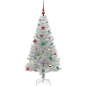 vidaXL Weihnachtsbaum Silber 150 cm PET