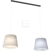 Emibig Hängelampe EPOCA, schwarz-grau, 2xE27, 20W, Stoff, Maße: 150x128x38cm, IP20,