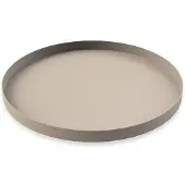 OEM Runder Serviertisch aus Edelstahl, sandfarben, 30x30x2 cm