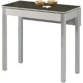 OEM Keukentafel ausziehbar Glas Metall Grafit 90x50 cm