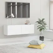 Festnight TV-Wandschrank hängend Weiß 100x30x30 cm Holzwerkstoff mit Stauraum