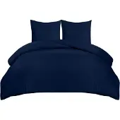 Trankielo - Bettbezug-Set 220x240 cm - Mikrofaser, Marineblau - 2 Kopfkissenbezüge 65x65 cm