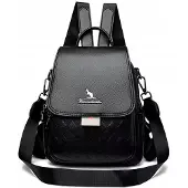 Likado L602 Damen Rucksack Handtasche 2-in-1 Schwarz