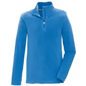 Killtec Fleeceshirt "KSW 139 BYS FLC SHRT", Jungen, Gr. 164, blau, Obermaterial: 100% Polyester, Shirts Fleeceshirt, Schnelltrocknendes Fleeceshirt mit Kinnschutz-Reißverschluss
