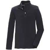Killtec Fleeceshirt "KSW 139 BYS FLC SHRT", Jungen, Gr. 128, schwarz (nachtblau), Obermaterial: 100% Polyester, Shirts Fleeceshirt, Schnelltrocknendes Fleeceshirt mit Kinnschutz-Reißverschluss