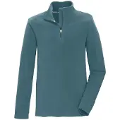 Killtec Fleeceshirt "KSW 139 BYS FLC SHRT", Jungen, Gr. 176, blau (jade), Obermaterial: 100% Polyester, Shirts Fleeceshirt, Schnelltrocknendes Fleeceshirt mit Kinnschutz-Reißverschluss