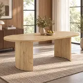 Ninkear Esstisch 200x90cm, 6-8 Personen, abgerundete Ecken, verdickte Platte, Eiche (Oak)
