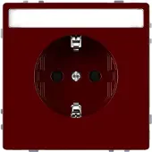 Merten MEG2302-6006 SCHUKO-Steckdose für Sonderstromkreise mit Schriftfeld, Berührungsschutz, Steckklemmen, rubinrot, System Design MEG23026006