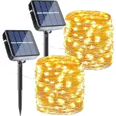 Dripio Solar-Lichterkette 12 m, 120 LEDs, warmweiß, 2 Stück, IP65