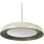 LINDBY Florie LED-Hängeleuchte, grün, Metall, Ø 40 cm - , Florie, Grün, für Esszimmer, Metall, Modern