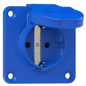 Pce 105-7bsc Schutzkontakt-Anbausteckdose 70x70 nat Shutter IP54 seitlich (blau) 1057bsc