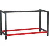 OEM Werkbankgestell 150x57x81 cm, Stahl, anthrazit-rot, bis 200 kg