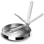 Joseph Joseph Space Steel Bratpfanne de 24 cm, Edelstahl, klappbarer Griff, ideal für de Induktionsherde, hohe Leistung superior und effiziente Lagerung, Farbe Edelstahl