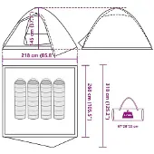 vidaXL Kuppel-Campingzelt 4 Personen Braun Wasserdicht