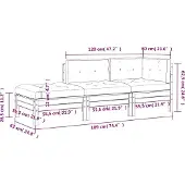 vidaXL Gartensofa mit Kissen und Hocker 3-Sitzer