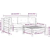 vidaXL Gartensofa mit Kissen und Hocker 2-Sitzer