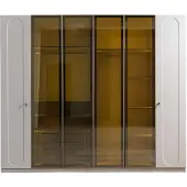 JVmoebel Kleiderschrank Modern Weiß Designer-Kleiderschrank Goldeinsätze