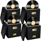 Dripio 4er-Set faltbare Vinyl-Aufbewahrungsboxen 30 cm, für 100+ Platten