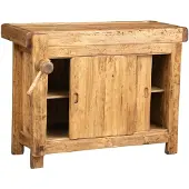 Dripio Werkbank aus massivem Lindenholz, antik, 116x63x90 cm