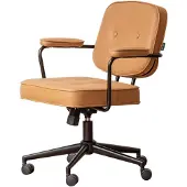 Dripio Bürostuhl mit Armlehnen, echtes Leder, 360° drehbar, höhenverstellbar
