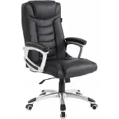 Selius Ergonomischer Bürostuhl – Schwarz, Kunstleder – Form: M – Metallgestell