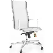 Selius Ergonomischer Bürostuhl – Hohe Rückenlehne – Aluminium- und Edelstahlrahmen – Schwenkbar