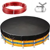 Selius Schwimmbadabdeckung, rund, Durchmesser 304 cm, 210D Oxford-Material, für Aufstellpools