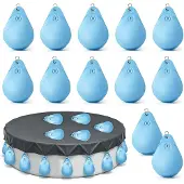 Selius 12 Stück Poolabdeckungs-Gewichte mit Wasserbeutel, 34 x 23 cm, kältebeständiges PVC