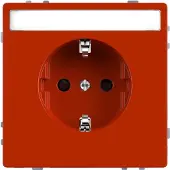 Merten MEG2302-6002 SCHUKO-Steckdose für Sonderstromkreise mit Schriftfeld, Berührungsschutz, Steckklemmen, ZSV, orange, System Design MEG23026002