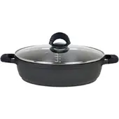 GSW Bräter "SilcoGuss noir", schwarz, Ø:24cm, Töpfe, Bräter, Induktion, incl. Literskala
