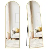 BellaFurn Gebogener Passspiegel | Hellgold | 40x150 cm
