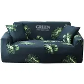 Merkloos Sofaüberzug, elastisch – rutschfest – inklusive 2 Kissenbezüge – Grün – 235-300 cm