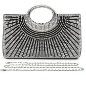 Merkloos Glitzer-Abendtasche mit Strasssteinen für Hochzeit und Festlichkeiten