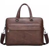 Merkloos Business-Handtasche – Laptop-Tasche aus Kunstleder – Bruin