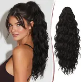 Merkloos 50 cm langer Zopf-Extension mit Locken und Wellen