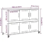vidaXL Sideboard Senfgelb 100,5x39x72 cm Stahl