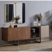 JVmoebel Designer Sideboard mit Spiegel Modern Wohnzimmer Möbel.