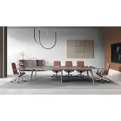 JVmoebel Modernes Büro Set Konferenztisch und Sideboard für professionelle Räume
